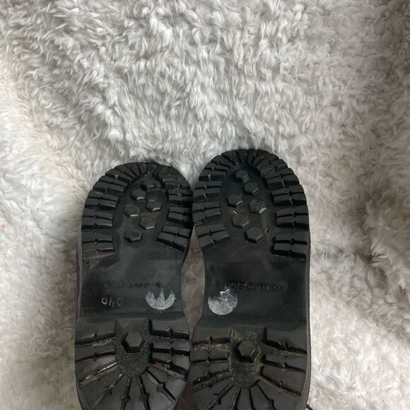 BCBG generation Kayte Black Combat boots with chain silver tone accent Size 8M - Picture 4 of 12